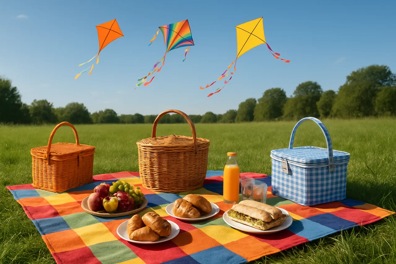 Familienpicknick an der Brandenburger Allee