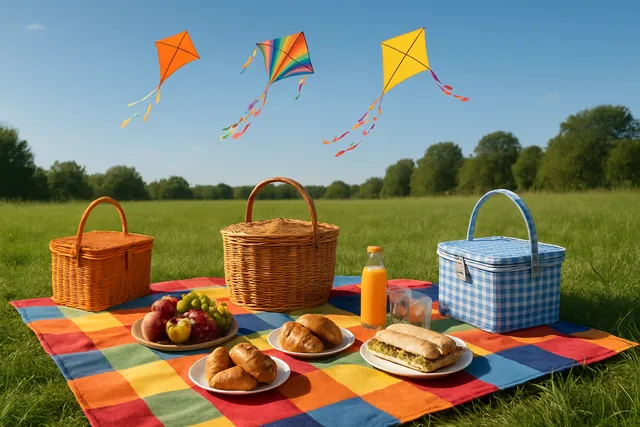 Familienpicknick an der Brandenburger Allee in Monheim am Rhein